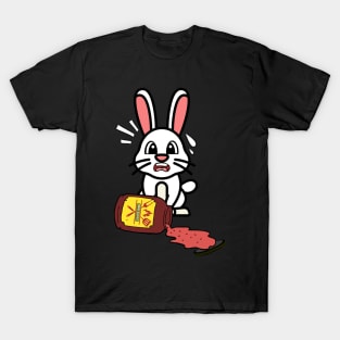 Funny Bunny Spills BBQ Sauce T-Shirt